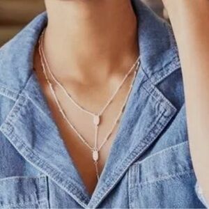 Rose gold Kendra Scott double strand Adelia necklace